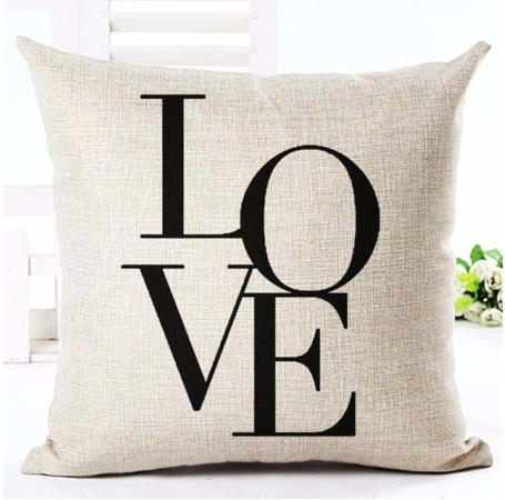 Letter black and white home pillowcase