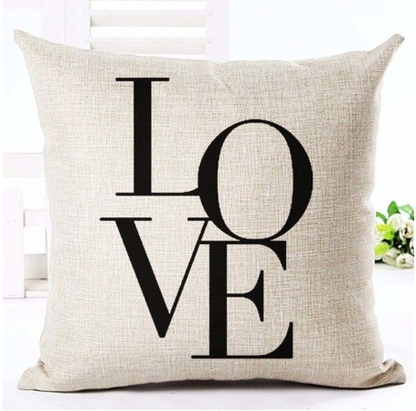 Letter black and white home pillowcase