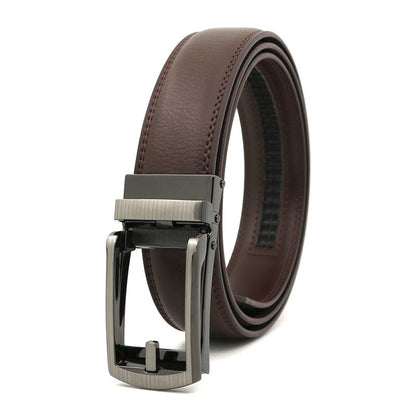 Men's Fake Needle Automatic Buckle Cowhide Belt - Detailed Sophistication