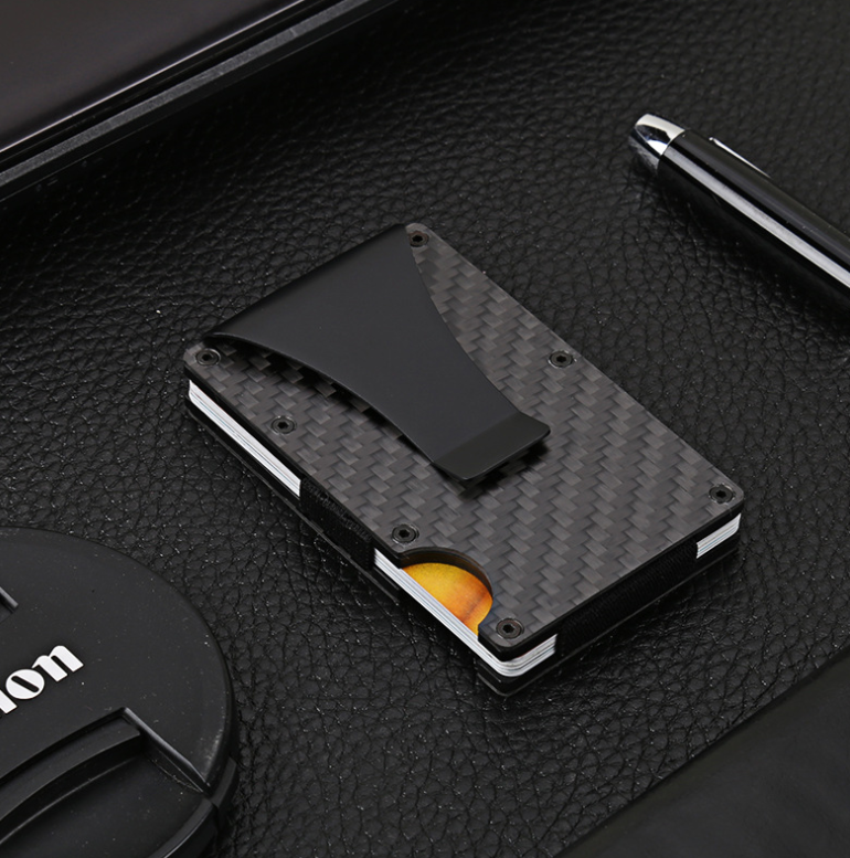 Carbon fiber RFID anti-magnetic card package aluminum bank card credit card card business card holder wallet European and American metal wallet