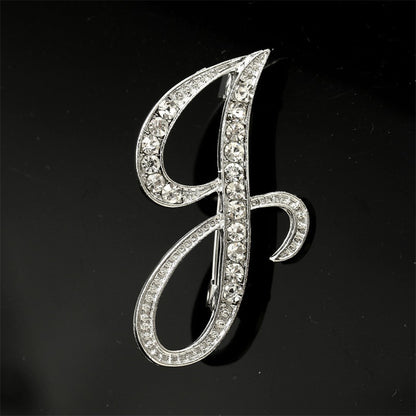 26 English Alphabet Brooches With Diamonds