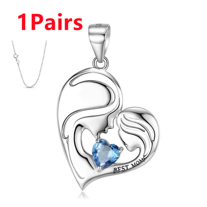 S925 Sterling Silver Best Mom Necklace Mother's Day Series Necklace