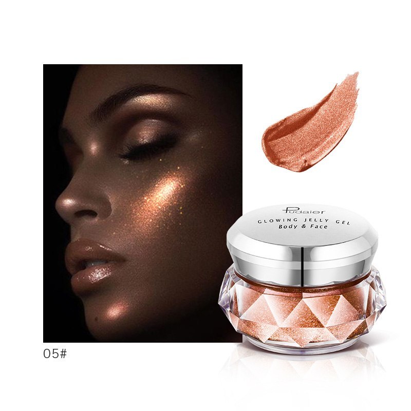 Surligneur visage gelée Gel sirène fard à paupières lueur corps paillettes Festival maquillage Iluminador or liquide surligneur bronzant