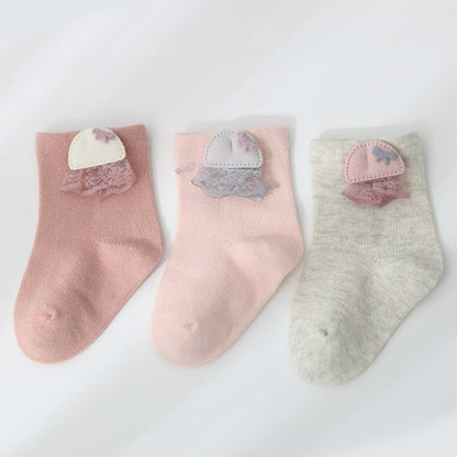 Accessoires de dessin animé, chaussettes pour bébé, chaussettes en coton désossées pour bébé