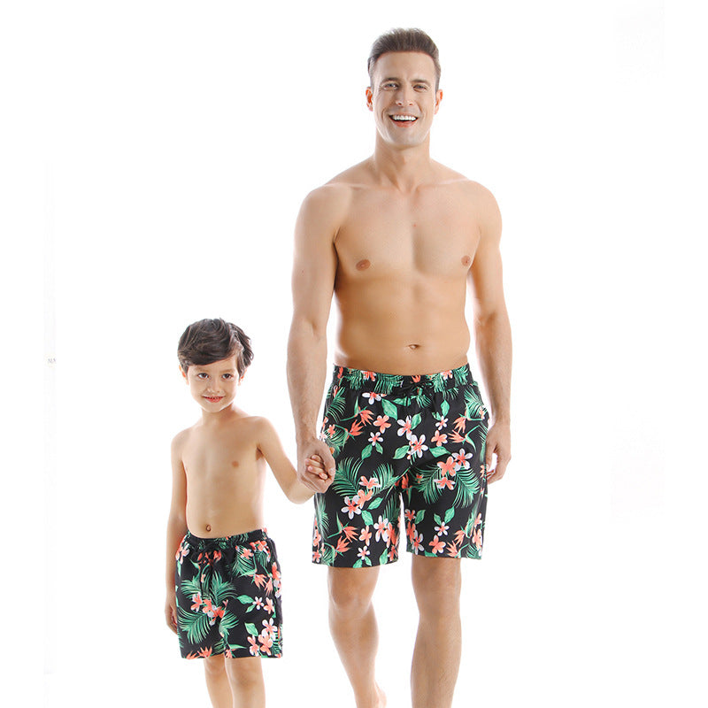 Nouveau Style Parent enfant maillots de bain séchage rapide pantalons de plage