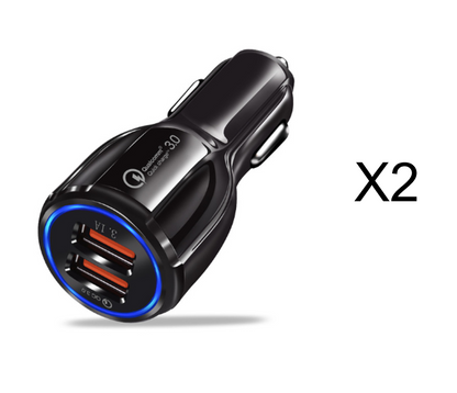 Chargeur de voiture Quick Charge 3.0 pour téléphone portable, double Usb, Qualcomm Qc 3.0, adaptateur de Charge rapide, Mini chargeur de voiture Usb