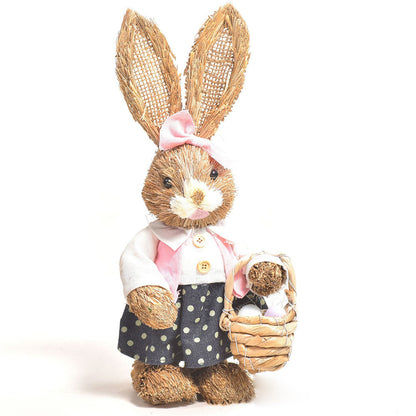 Simulation Papyrus Easter Rabbit Decoration Home Shopping Mall Garden Decoration European Fairy Tale Rabbit Decorations