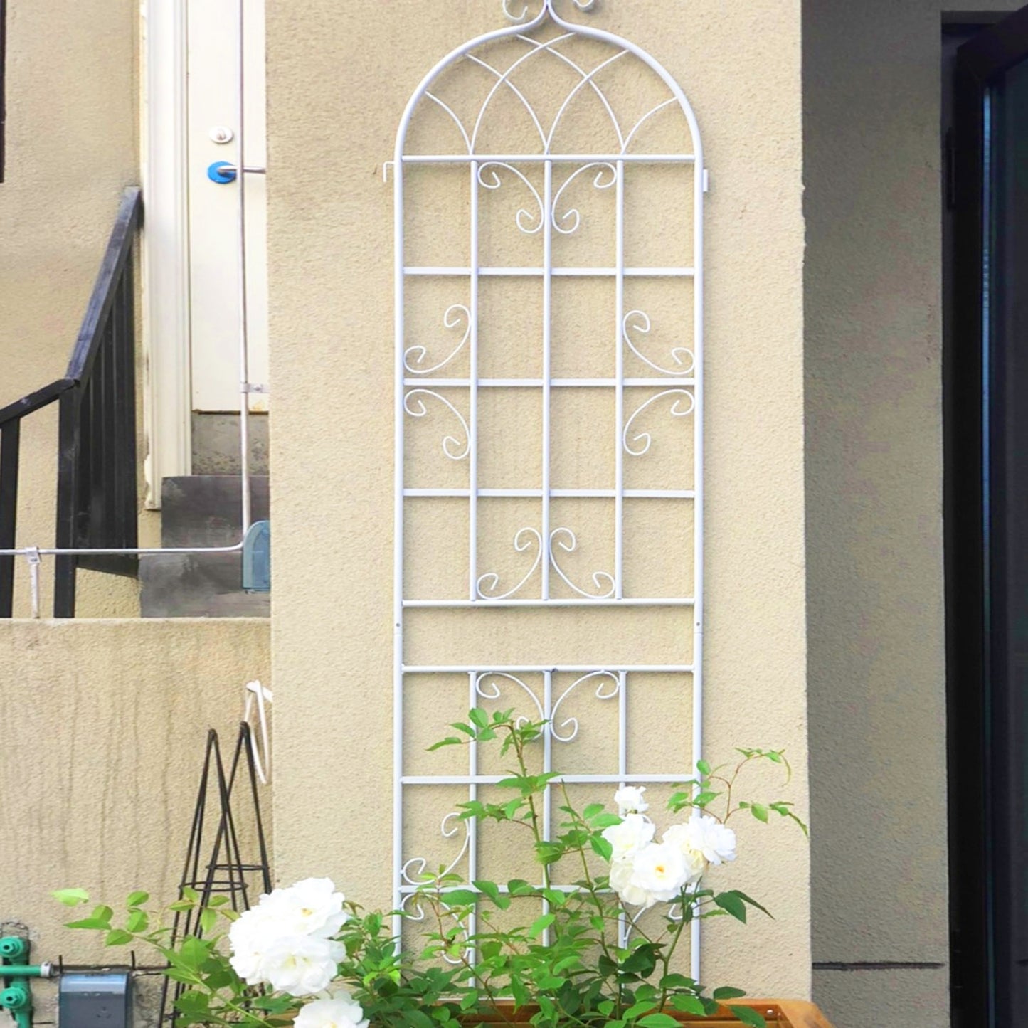 4 Pack Metal Garden Trellis 86.7x19.7 Rustproof For Climbing Plants Outdoor