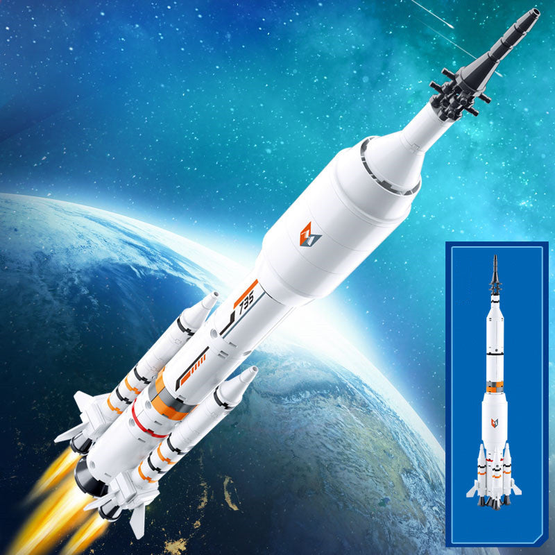 Byggsten interstellär raket leksaksmodell