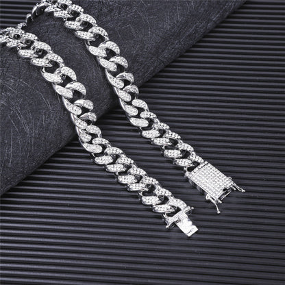 Hip Hop Hip Hop Full Diamond Cuban Necklace Men