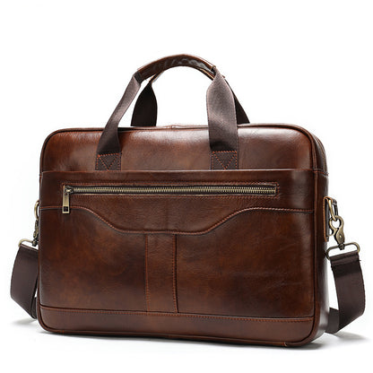 Sac à main de bureau d'affaires Vintage, porte-documents en cuir véritable pour hommes