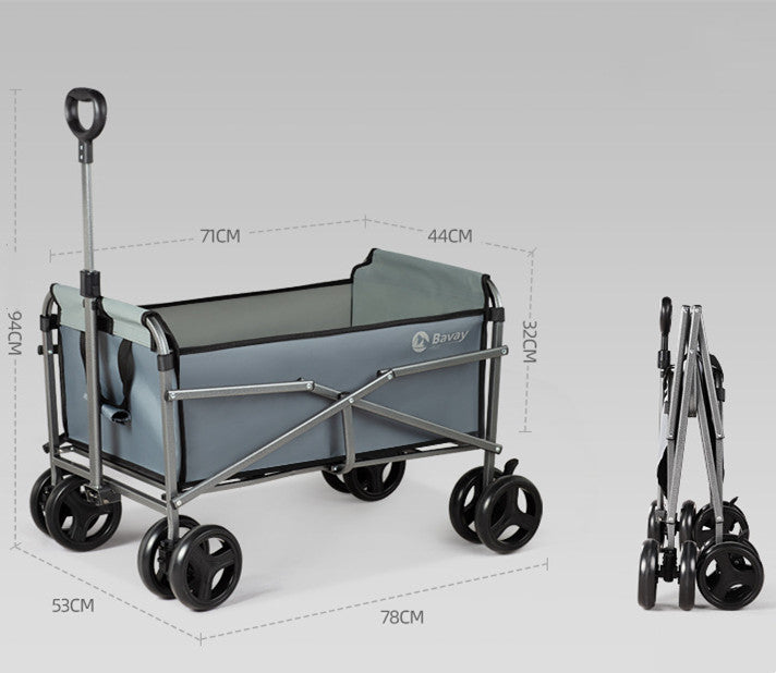 Outdoor Camping Trolley Fishing Pull Trailer Storage