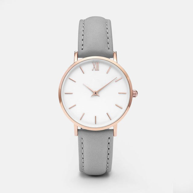 Montres à Quartz en cuir pour femmes, horloges à la mode