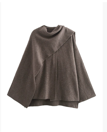 Women's Loose Casual Cape Knitted Sweater Coat
