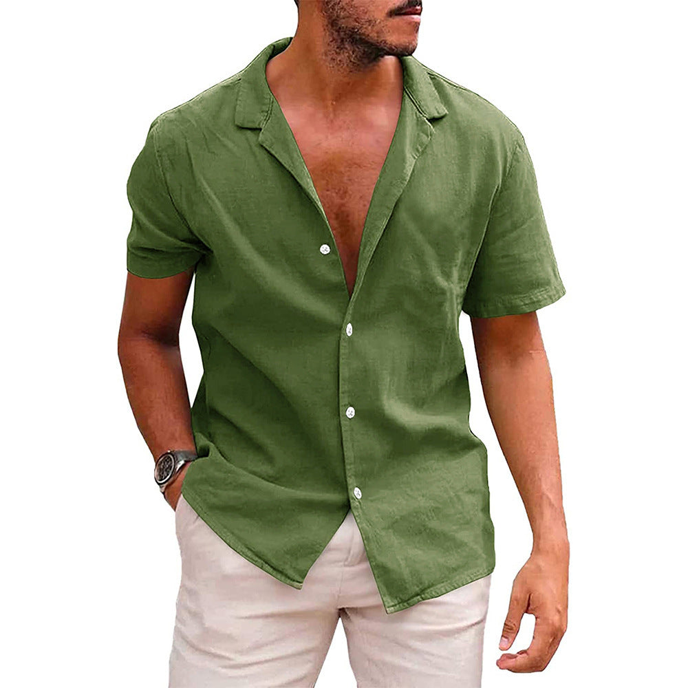 Hauts pour hommes chemise boutonnée décontractée à manches courtes chemise de plage été