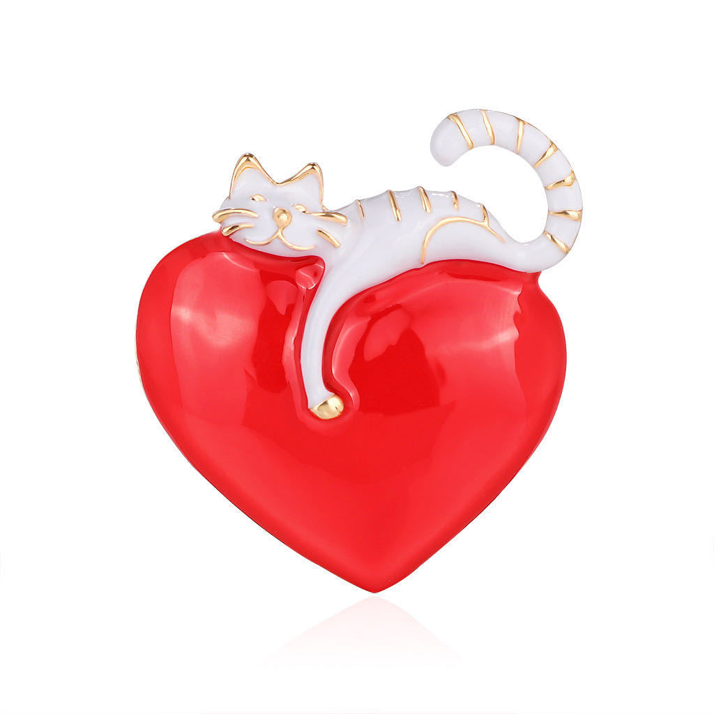 Broche accessoires broche chat amour