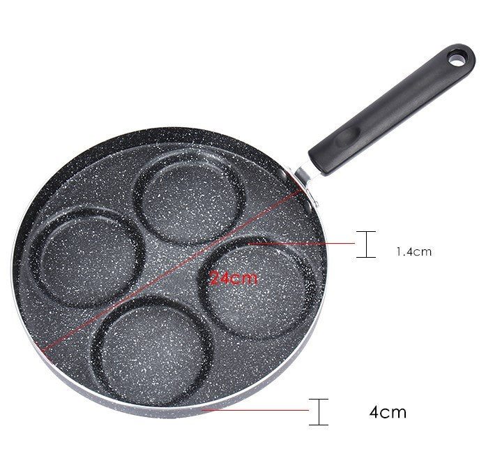 Non-stick pan stekt ägg kruka mini ägg klump ägg klump mögel fyra hål pann