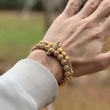 Herrarmband smycken Kronberlock Nitad Zirkon Makramépärlor Armband