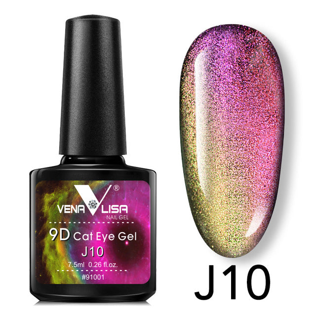 Venalisa 9D Gellack Cat Eye Magic Chameleon Gellack Nagelmanikyr Galaxy Starry Magnetic Multicolor 5ml Nagellack