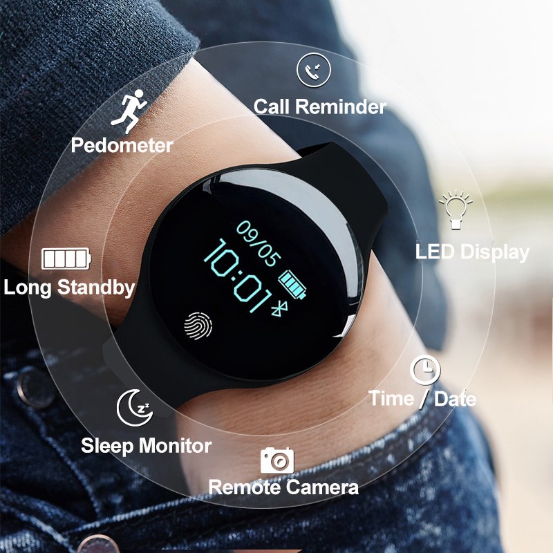 SANDA Lyx montre intelligente homme brassard de sport podomètre de calories montre de remise en forme pour Android IOS téléphone suivi du sommeil homme montre intelligente