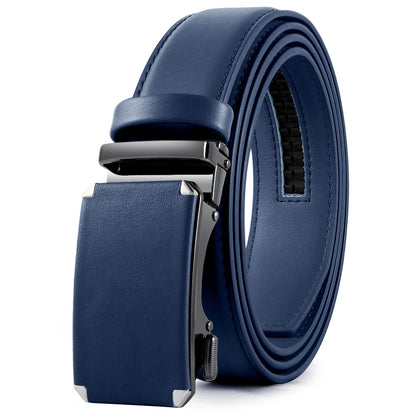 Men's Fashion Veneer Automatic Alloy Buckle Cowhide Belt - Sophisticated Elegance