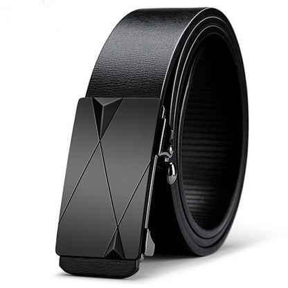 Men's Toothless Automatic Buckle Belt Business Casual Two-Layer Cowhide - Seamless Sophistication