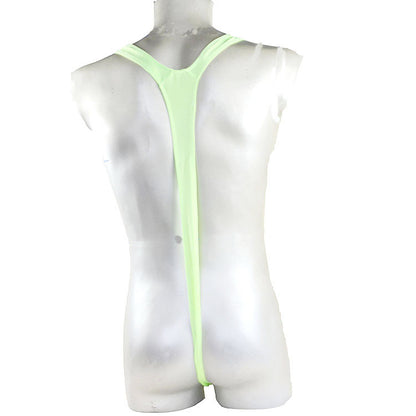 Bright Fluoro Sexy Men Mankini Thong One Piece Swimsuit