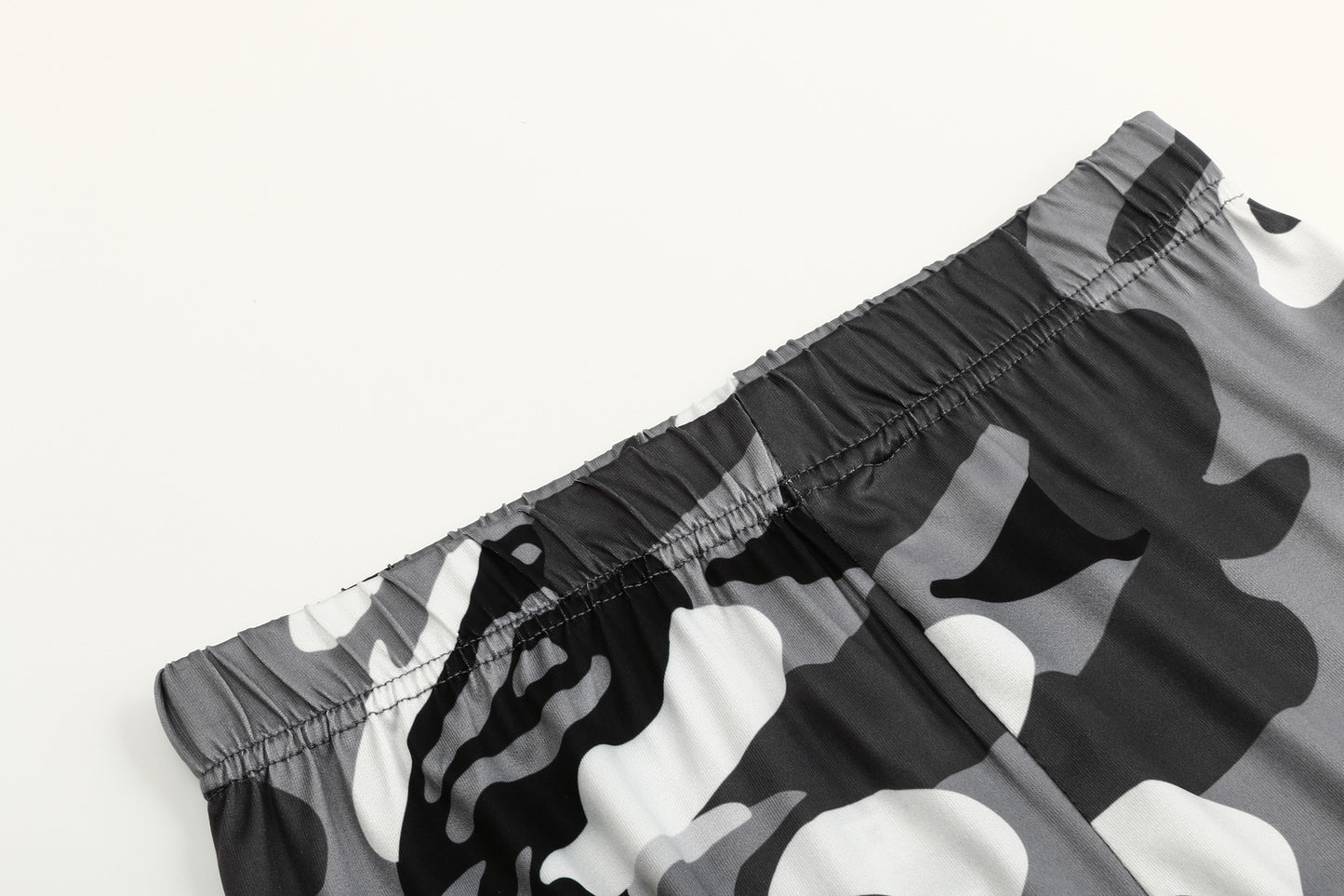 Pantalon Legging Décontracté Gris Imprimé Camouflage