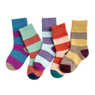 Embroidered striped baby socks cute animal baby cotton socks