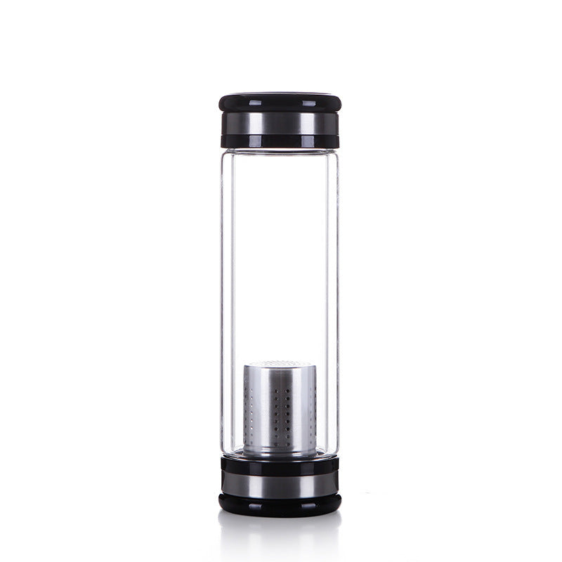 teflaska flaska vattenflaska infuser med filter rostfritt stål te infuser filter dubbel vägg sport vatten tumbler