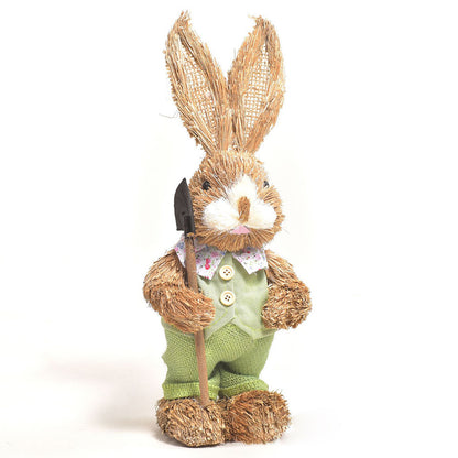 Simulation Papyrus Easter Rabbit Decoration Home Shopping Mall Garden Decoration European Fairy Tale Rabbit Decorations