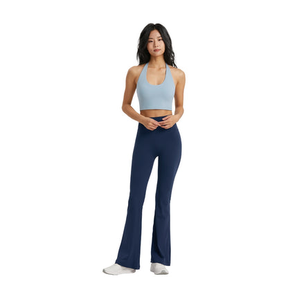 Pantalon de yoga décontracté, couleur unie, sans taille, à la mode pour femmes