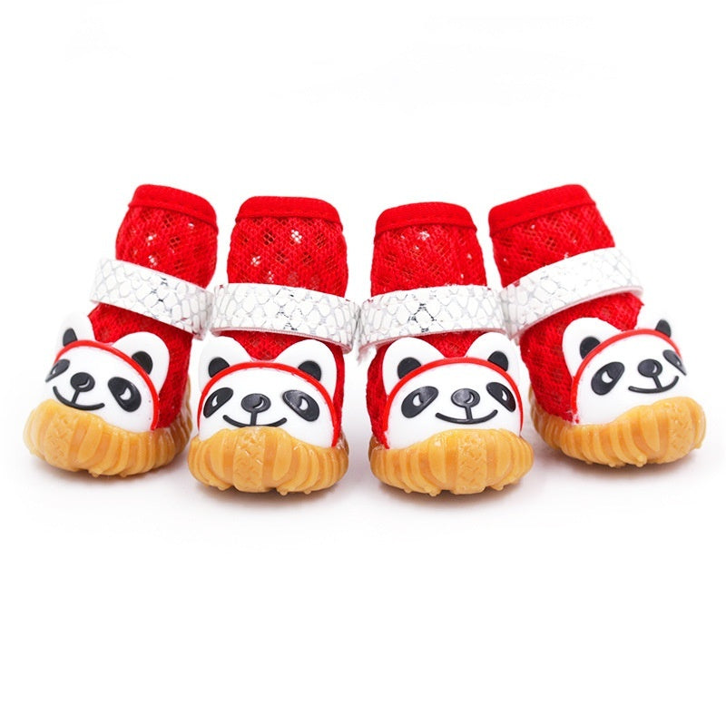 Pet Dog Breathable Mesh Shoes Soft One Pair Four