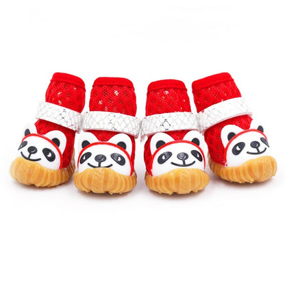 Pet Dog Breathable Mesh Shoes Soft One Pair Four