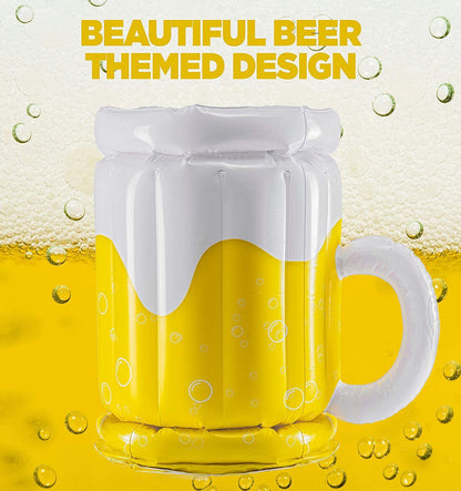 Inflatable Beer Mug Cooler Pool Float - Perfect for Summer Parties