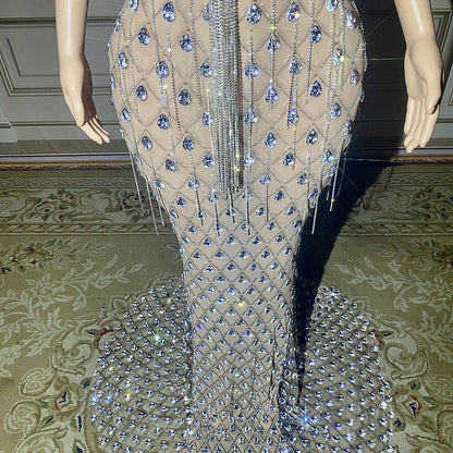 Elegant Fishtail Gown - No Back Design