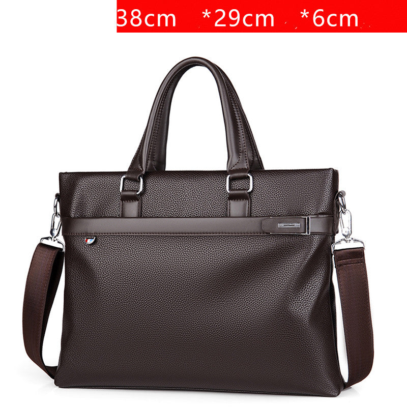 Large Capacity Business Handbag Men's Soft Leather Briefcase