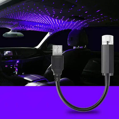 Bil LED stjärnhimmel nattlampa USB-driven Galaxy Star projektorlampa för bil tak rum tak dekor plug and play