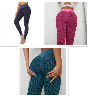 Plaid Leggings Fitness Yoga Pants Women's Seamless High Waist Leggings Breathable Gym