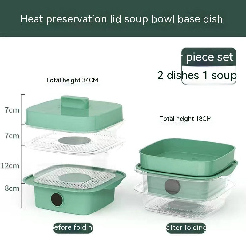 Multi-layer Dish Cover Heat Preservation Kitchen Cover Dining Table Leftover Storage Box Transparent Stack Cooking Hood Steamer