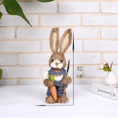 Simulation Papyrus Easter Rabbit Decoration Home Shopping Mall Garden Decoration European Fairy Tale Rabbit Decorations