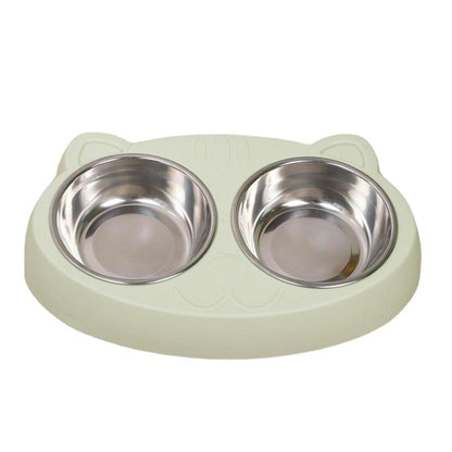 Gamelles pour Chiens Doubles Bols d'eau et de Nourriture pour Chiens Bols en Acier Inoxydable avec Station de résine antidérapante, Bols d'alimentation pour Animaux de Compagnie pour Chiot Chiens de Taille Moyenne Chats