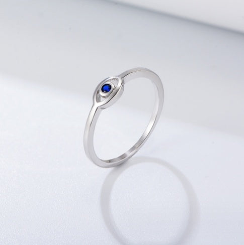 925 Sterling Silver 18K guldpläterad Evil Eye Utsökt Ring för kvinnor Zirkonringar Smycken Bröllopsförlovningsanillos