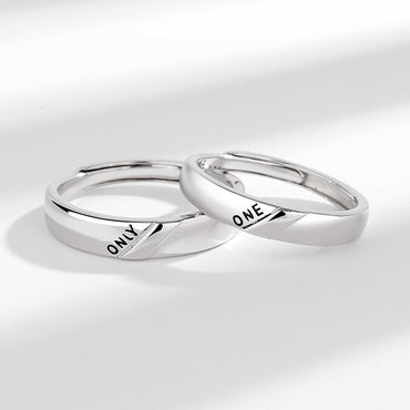 Fashion Simple Sterling Silver Couple Rings For Men And Women