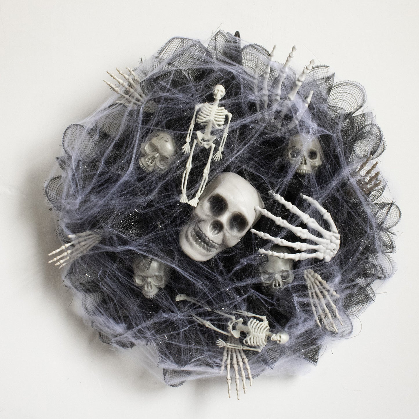 Halloween Black Mesh Skull Garland Party Layout Props