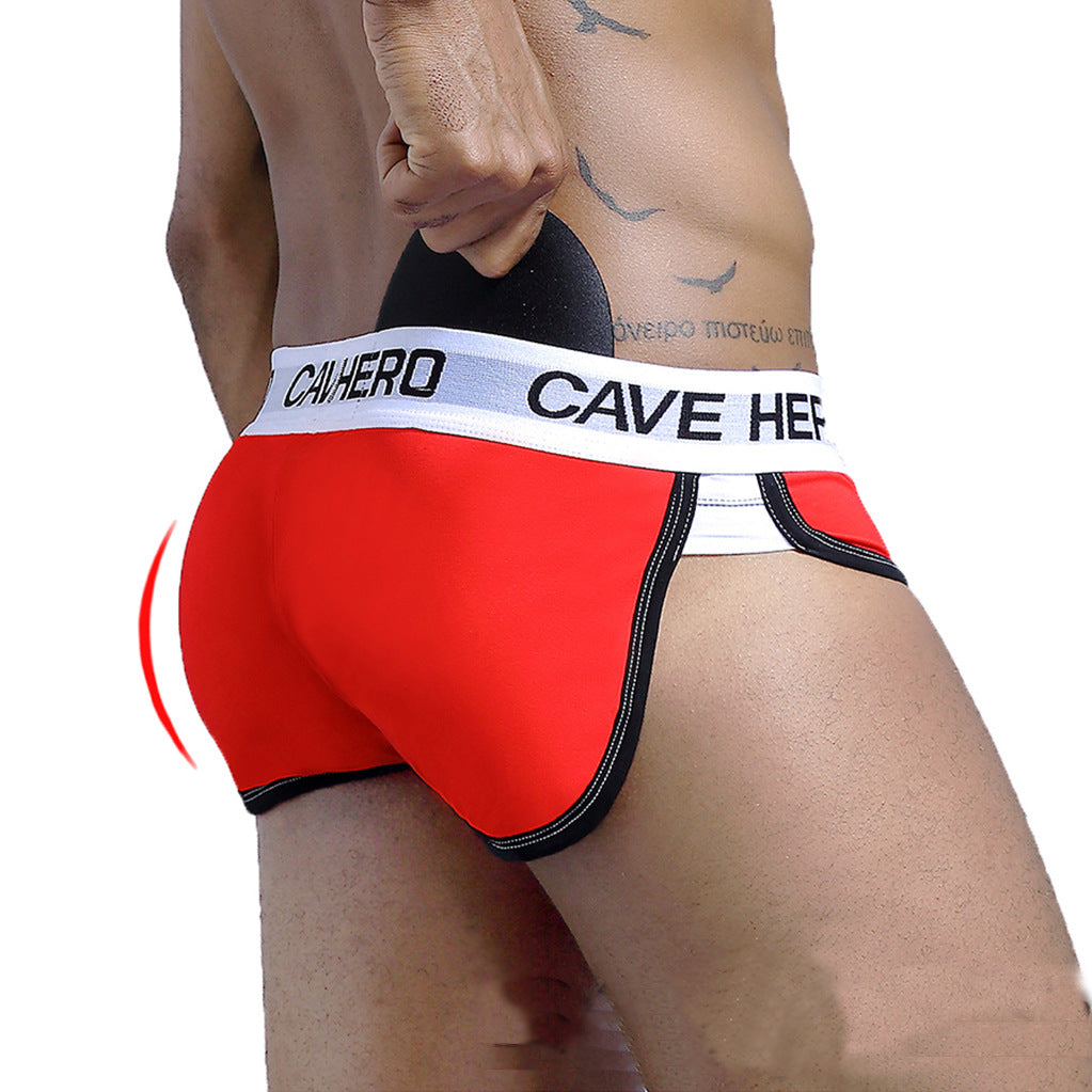 Mens Briefs Sponge Mold Cup Buttock Enrichment Buttock Lifting Underwear