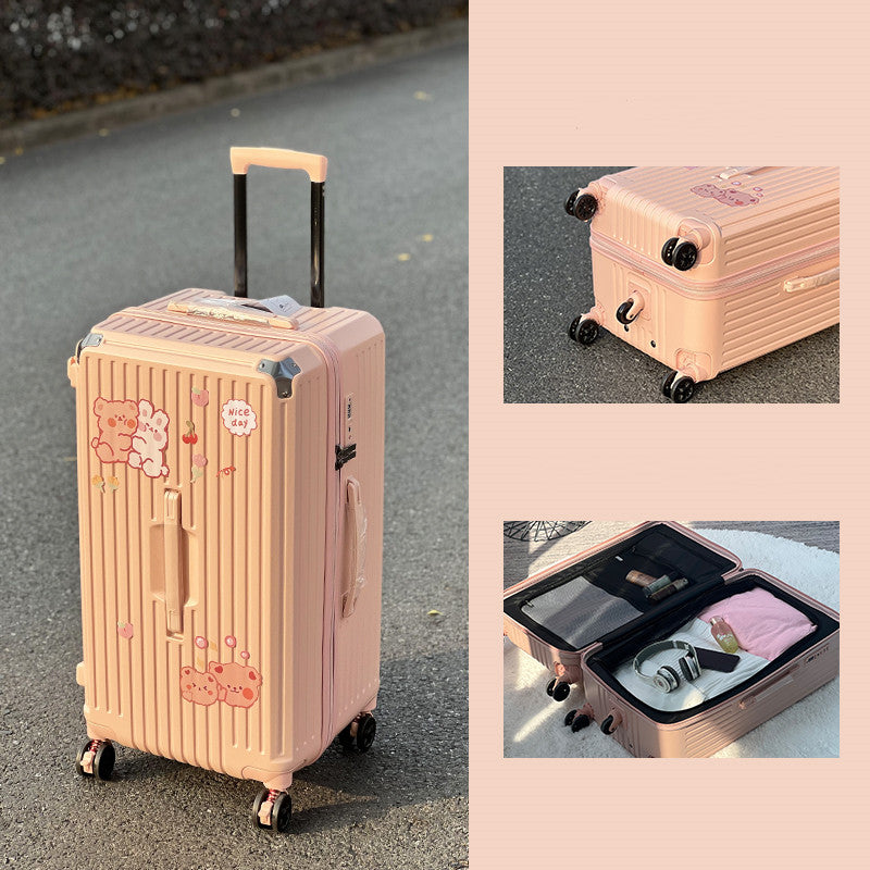 Valise à roulettes de grande capacité, frein amortisseur, roue universelle, valise à mot de passe