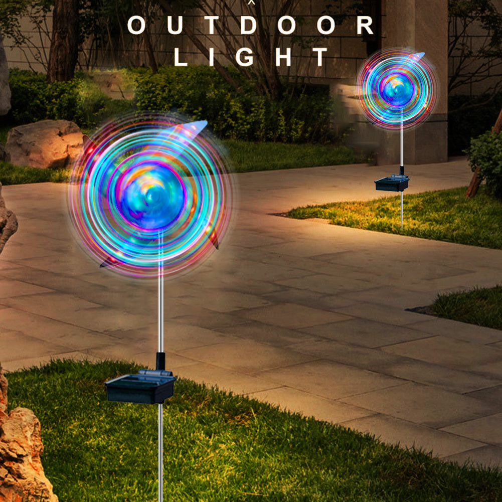 Summer Home Vacation - Led Solar Wind Spinner Light Garden Path Outdoor Yard Pinwheels Windmill Decor
