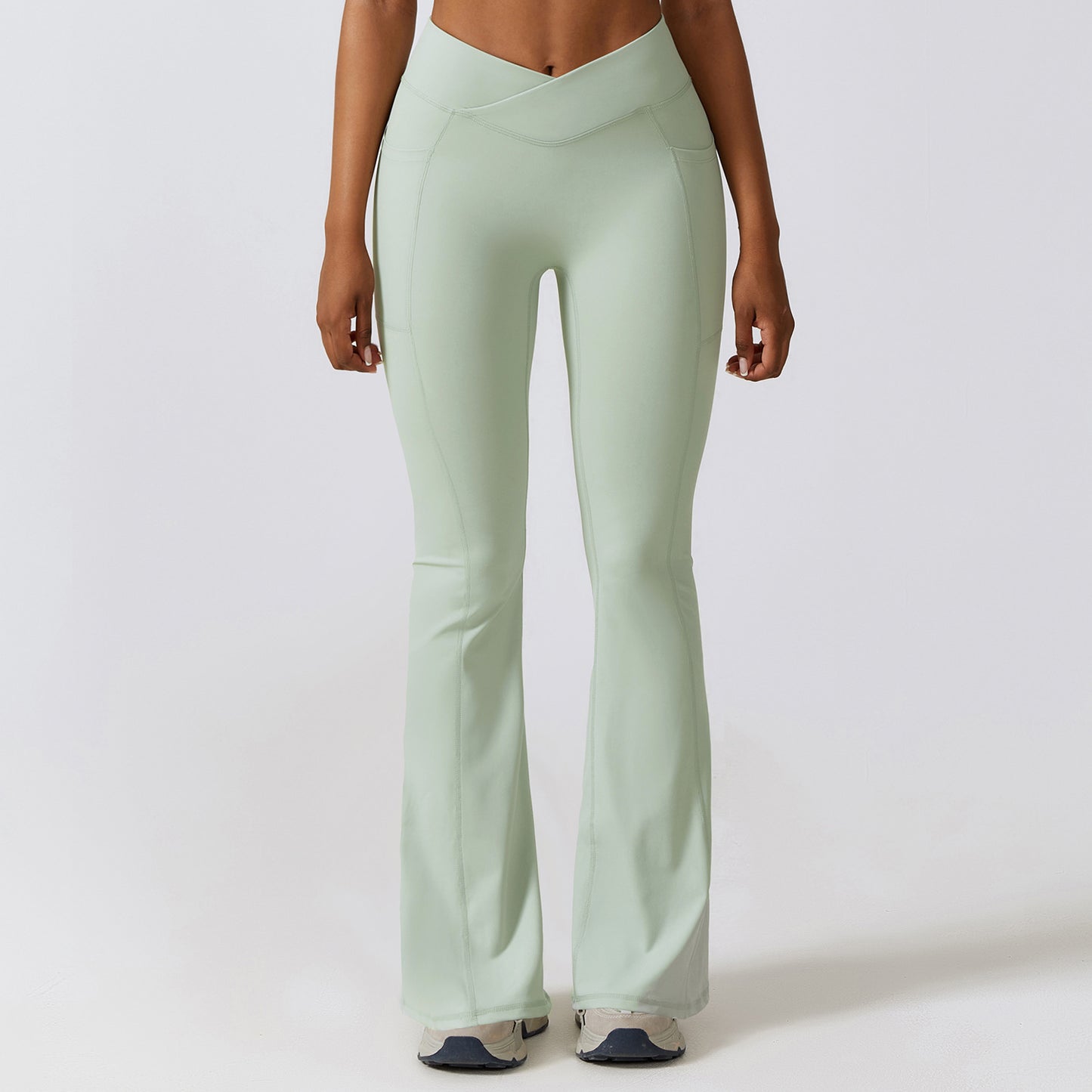 Pantalon large de levage de hanche, pantalon de Yoga à fond cloche, de sport