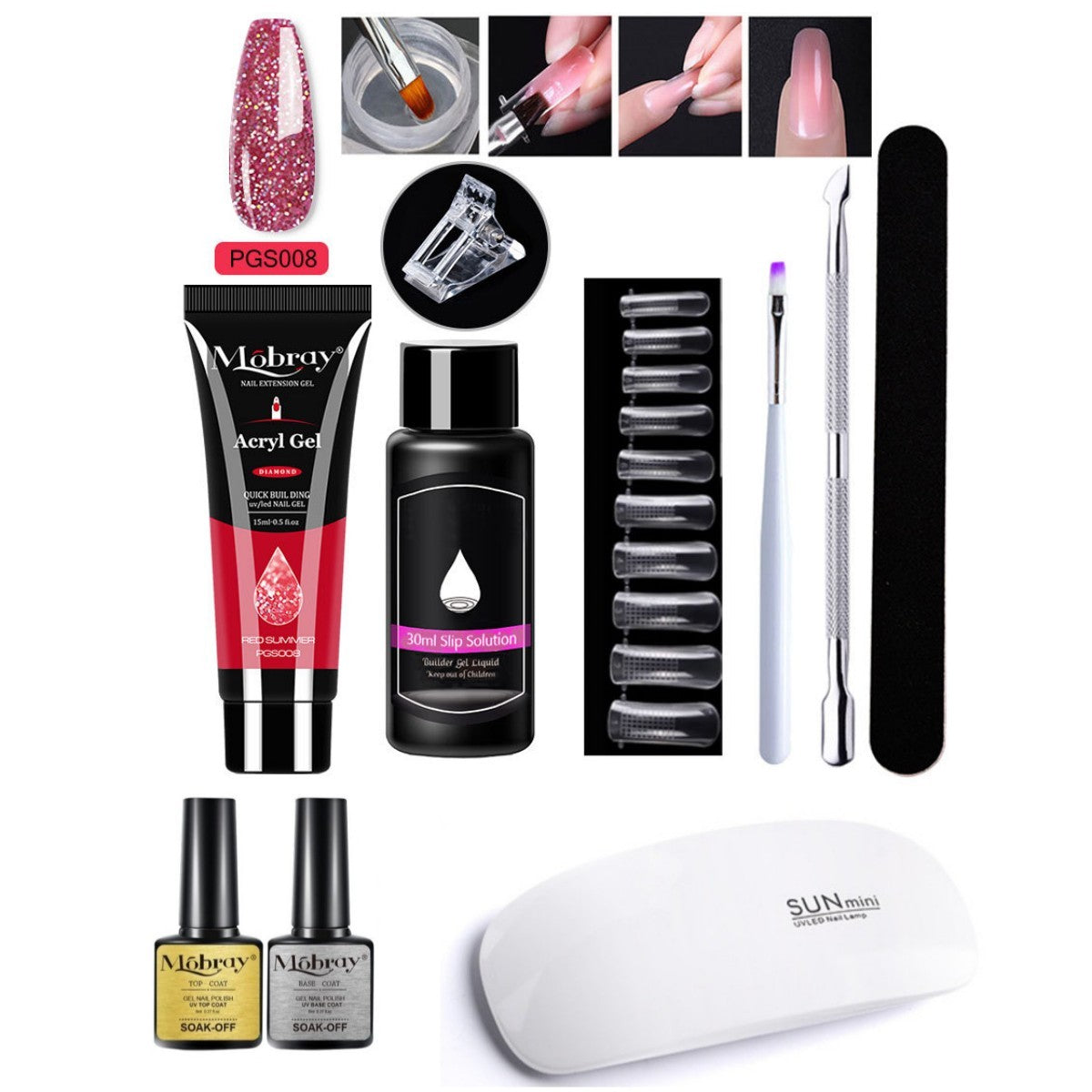 7-delad Nail Art Crystal Extender Set